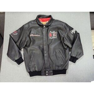Vintage Genuine Leather Dale Earnhardt #3 Intimidator Jeff Hamilton‎ Jacket XL